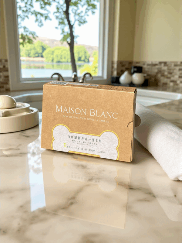 白寓寵物五合一洗毛紙 Maison Blanc 5 in 1 pet shampoo sheet